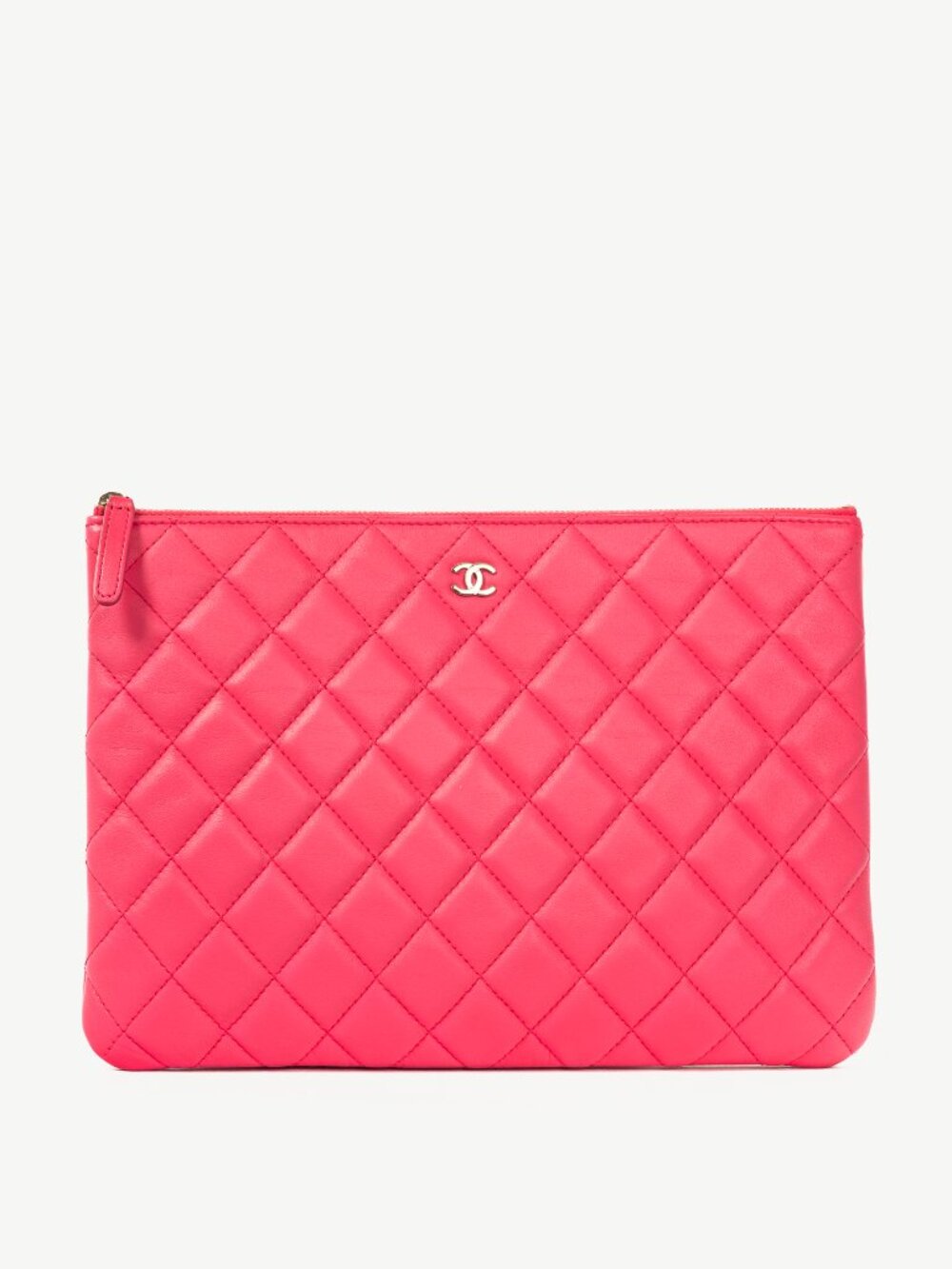 Chanel Pink Quilted Lambskin Medium O-Case